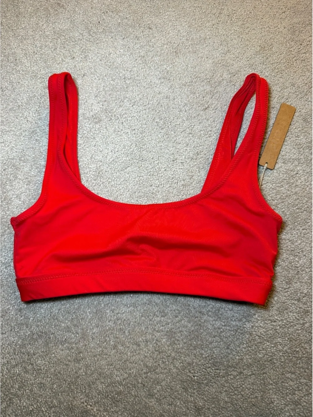 Skims Recycled Swim Tank Bikini Top Color Ruby Size XXS